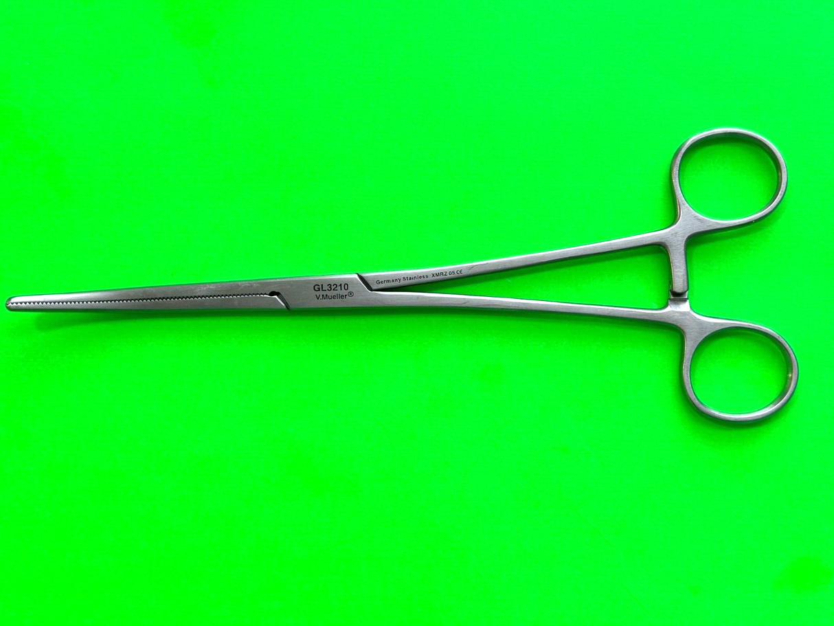 V.Mueller Surgical GL3210 Rochester-Pean Serrated Forceps, Curved 22cm