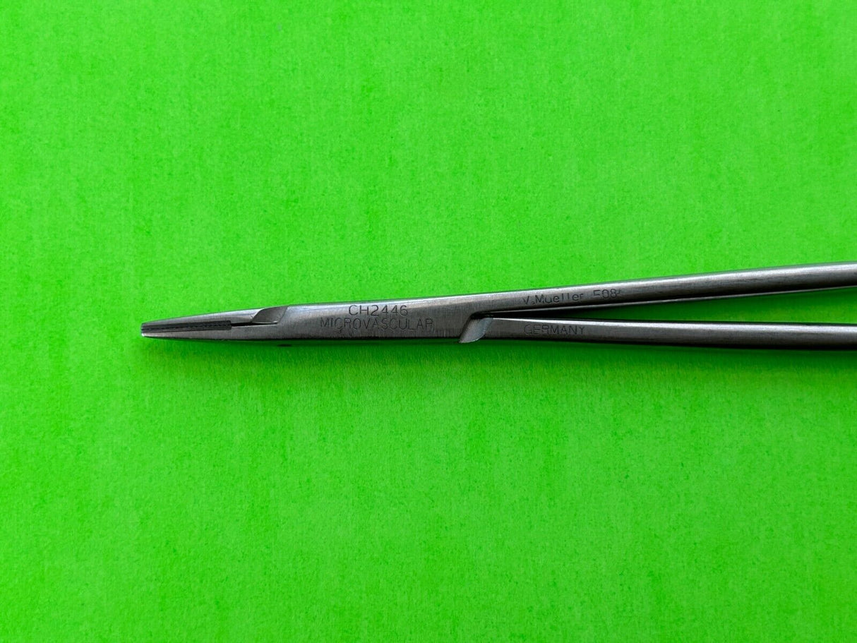 V.Mueller Surgical 10-1/4" TC Microvascular Needle Holder, Str Jaw