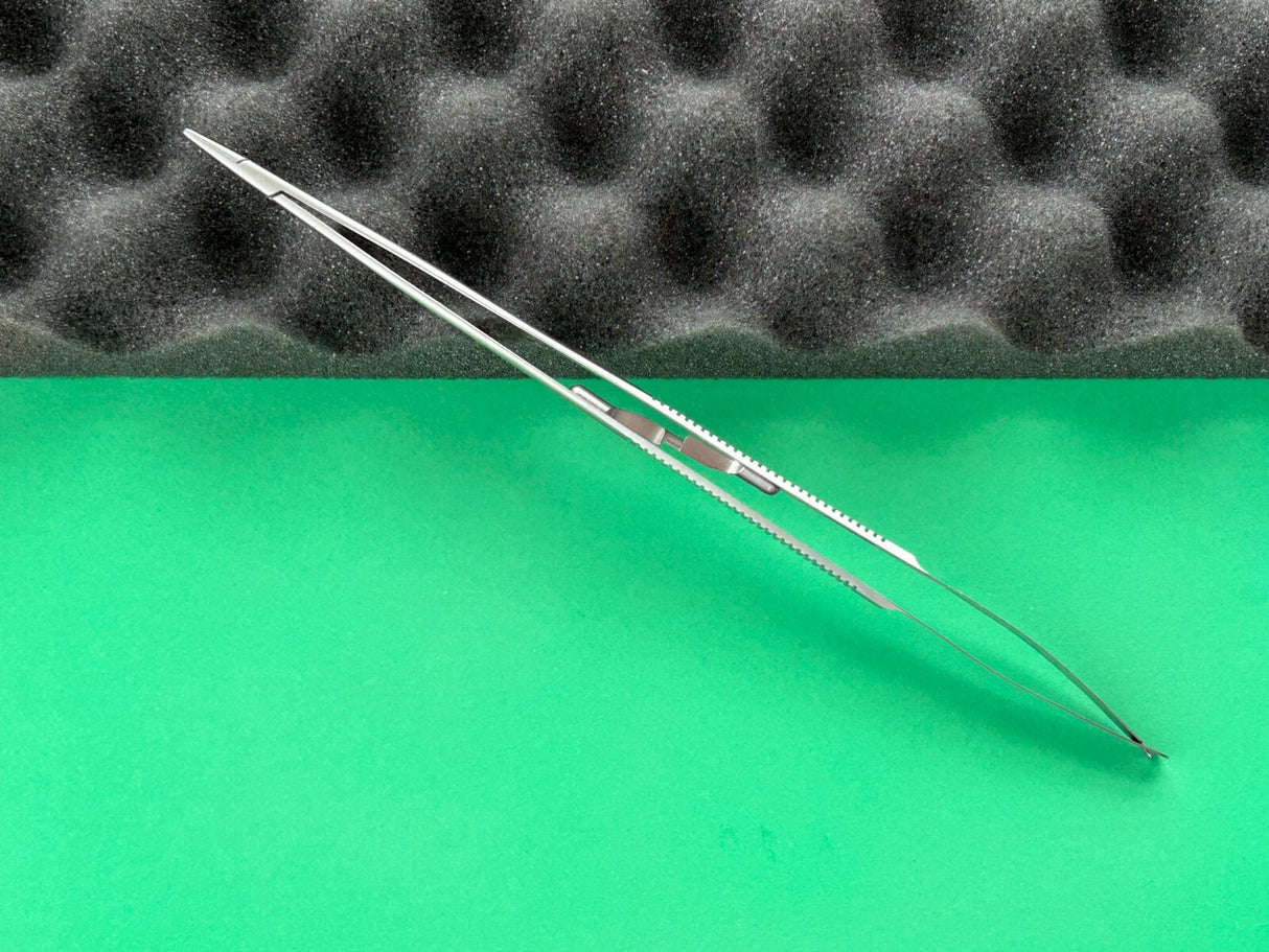 Scanlan Surgical 9-1/2" Jacobson Microsurgical Needle Holder, Diamond Dust, Lock