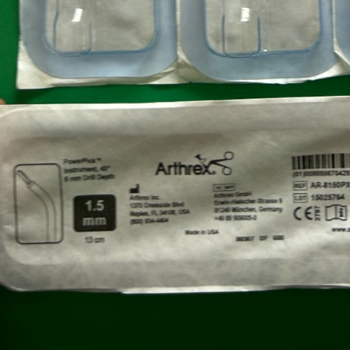Arthrex Shaver Blades PowerPick, 45°, 1.5mm x 13 cm (5 Blades Per Order) IN DATE