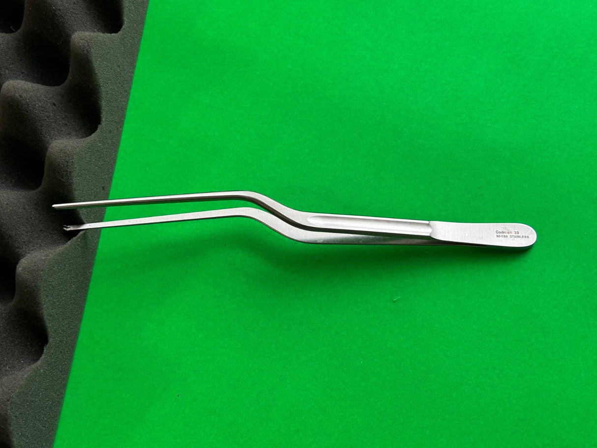 Codman 30-1166 Hoen Bayonet Forceps 1 X 2 Teeth 7-3/4"