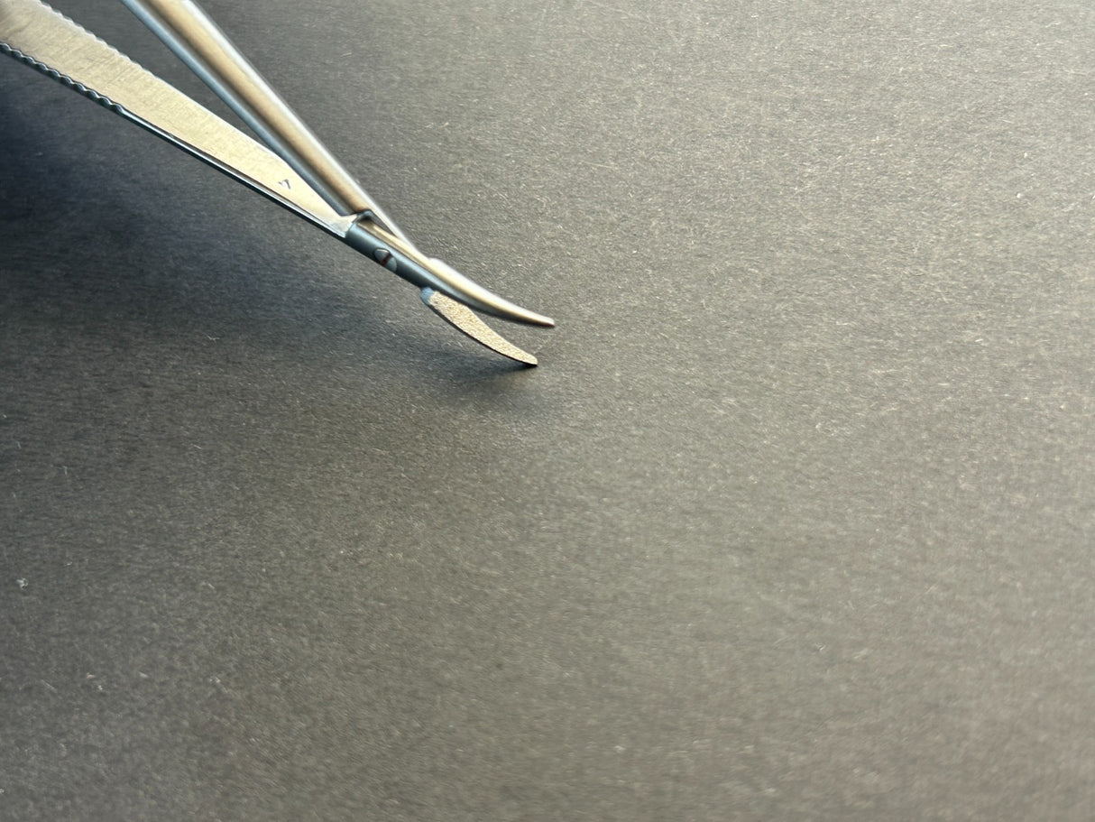 Jarit Stardust 278-100 Delicate, DIamond Dust Needle Holder, 1.3mm, Curved, 7"