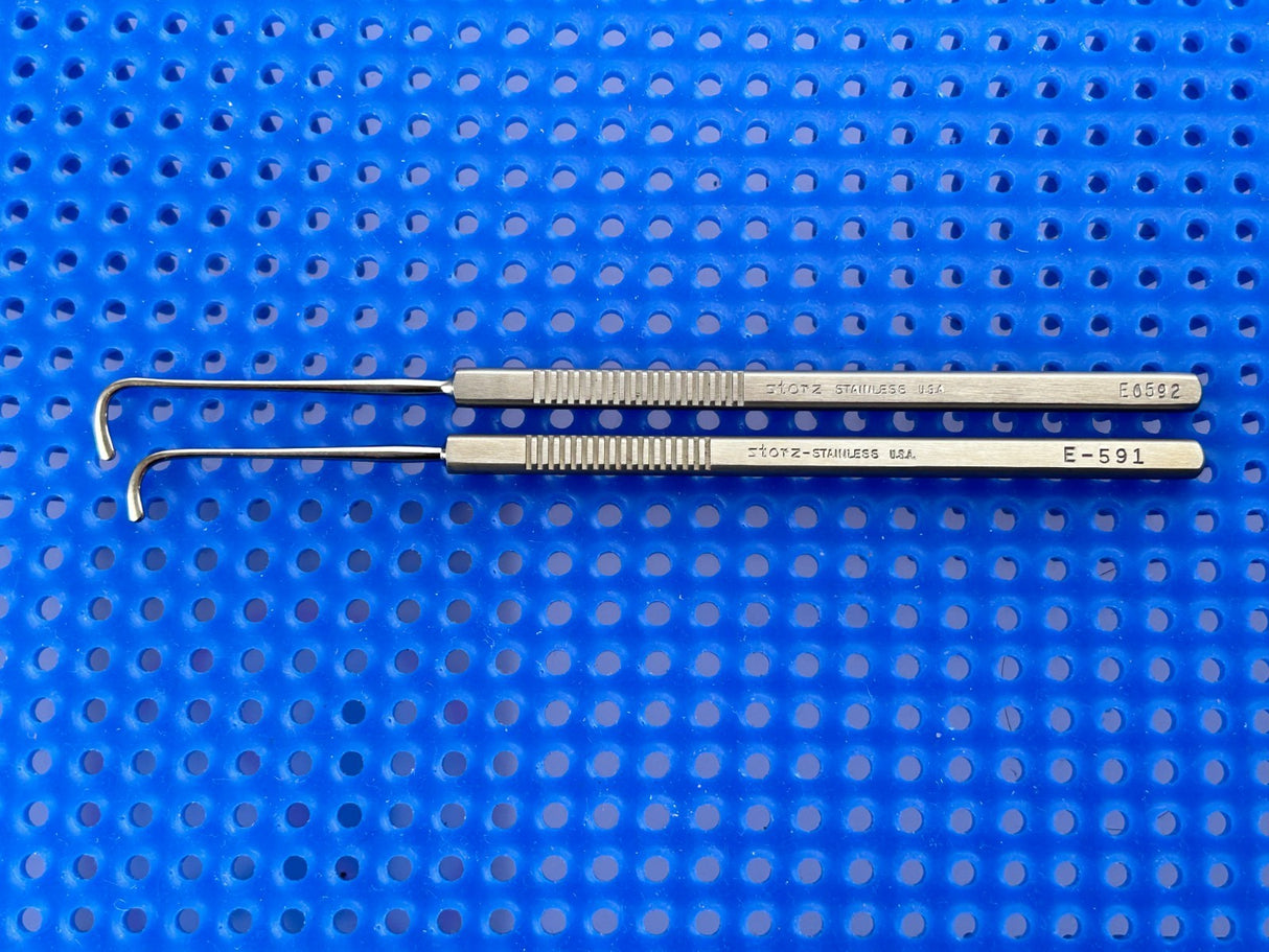 Karl STORZ Surgical Set of 2 Graefe Strabismus Hook E0592 & E0591