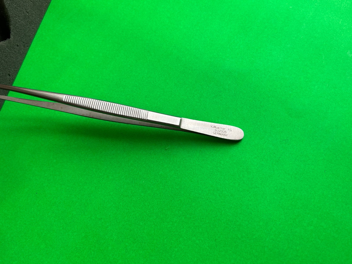 V.Mueller SU2335 Tissue Forceps 8" Straight 1x2 Stainless