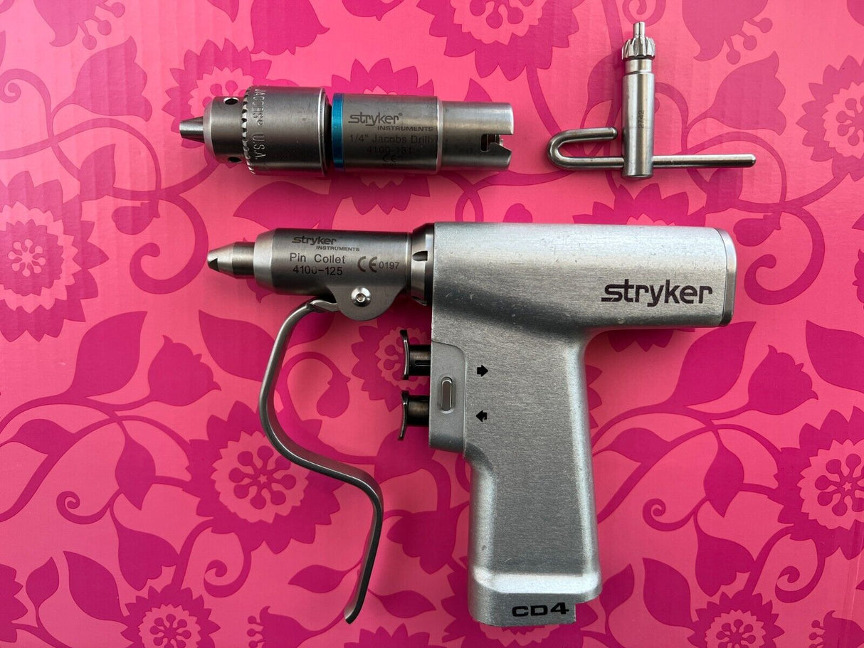 Stryker 4405 CD4 Cordless Driver 4405-000-000 with Pin Collet & Jacobs Drill