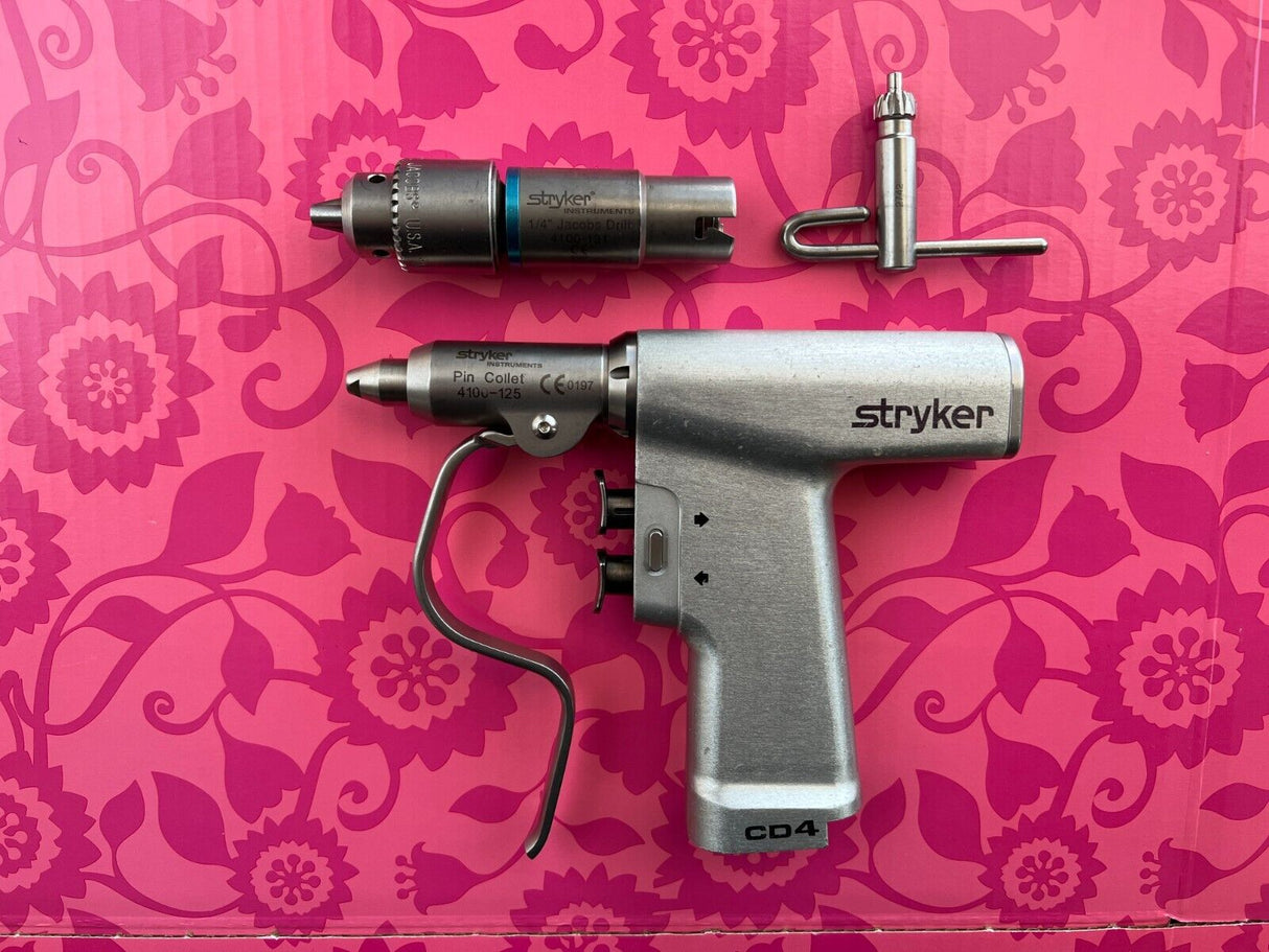 Stryker 4405 CD4 Cordless Driver 4405-000-000 with Pin Collet & Jacobs Drill