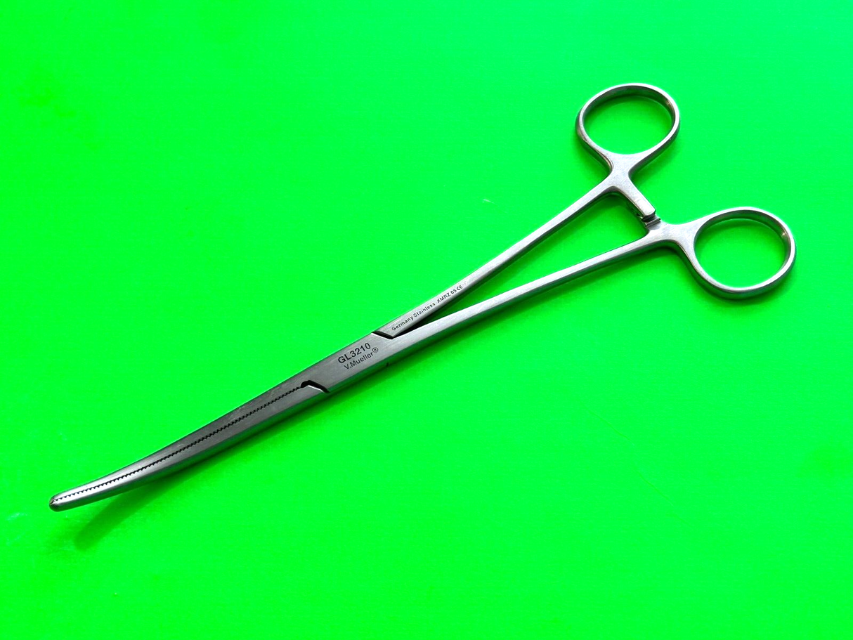 V.Mueller Surgical GL3210 Rochester-Pean Serrated Forceps, Curved 22cm