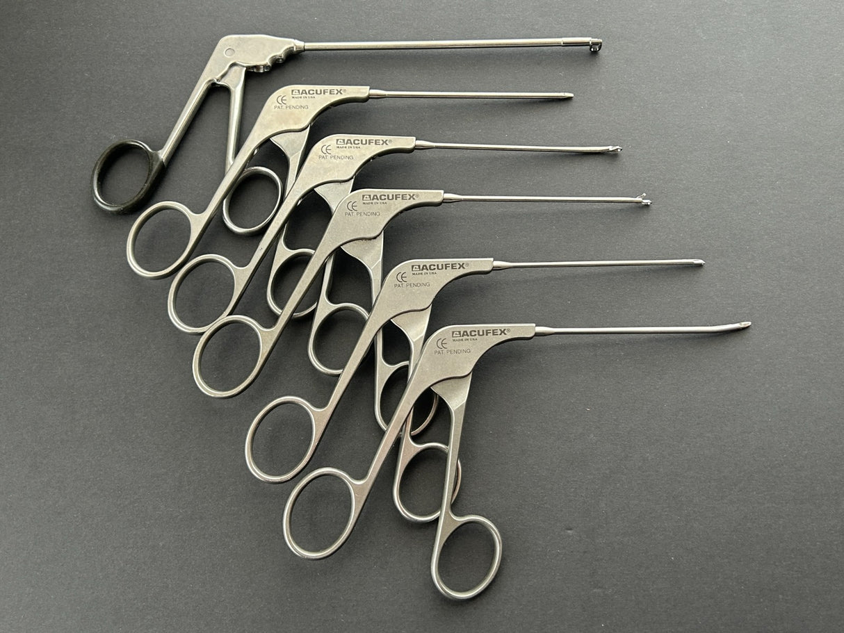 Acufex Set of 6 Micro Arthroscopic Instruments Punch & Graspers With Tray