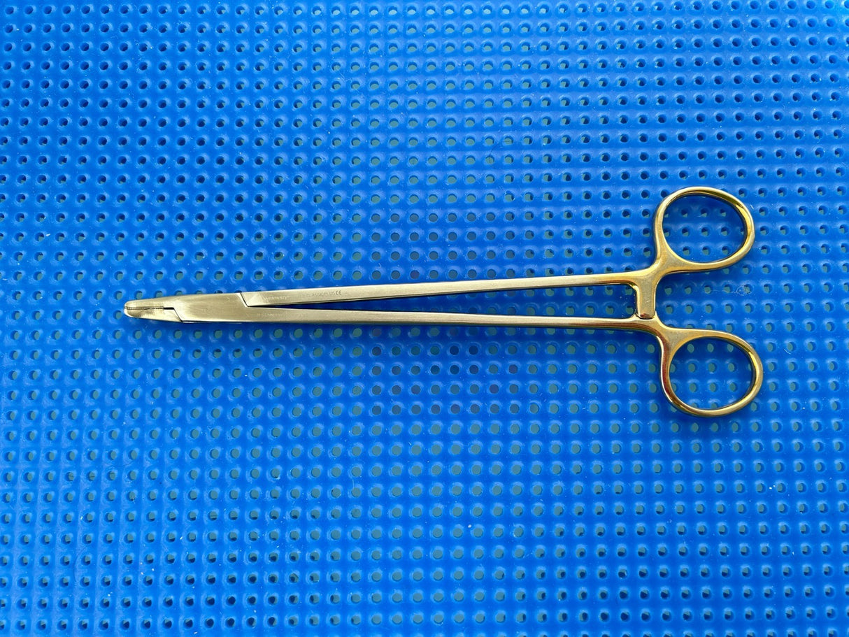 Symmetry Surgical 36-4010 Heaney Needle Holder, 8 1/4", Curved, Tungsten Carbide