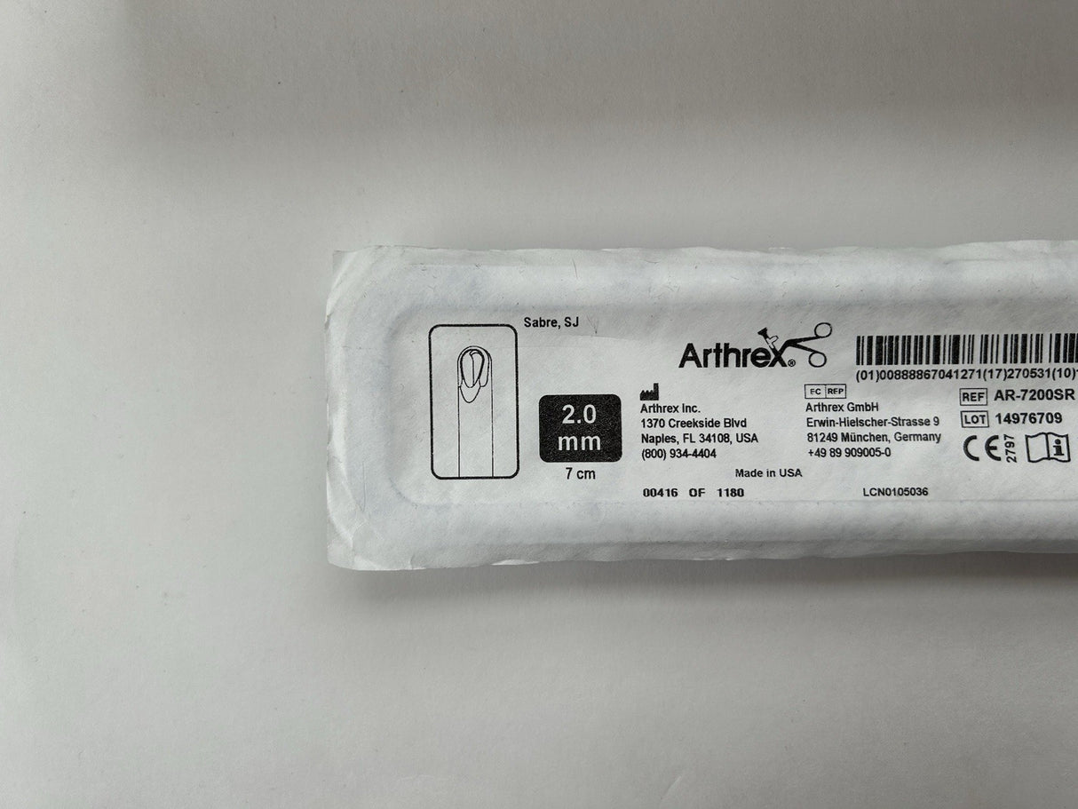 Arthrex Shaver Sabre Blade/Burr, SJ 2.0 mm x 7 cm IN DATE