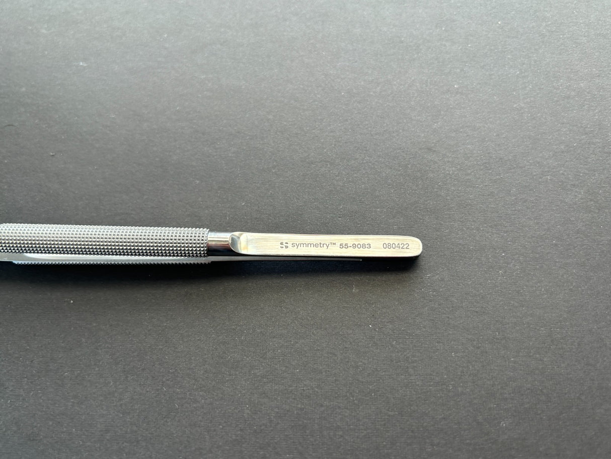 Symmetry 55-9083 Micro Tissue Forcep, Curved, Round Handle w/Platform, 7 1⁄8"