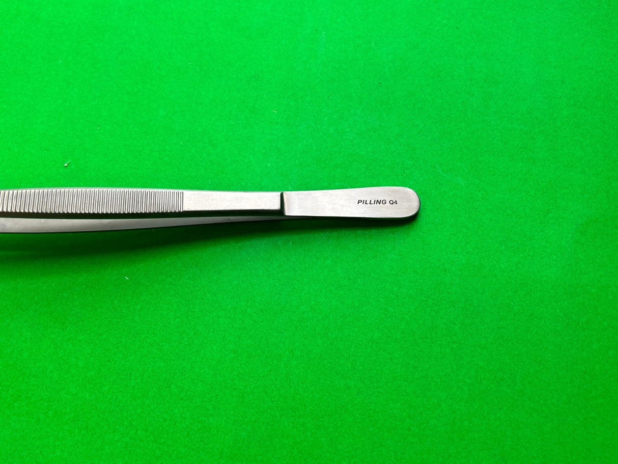 Pilling 35-1858 Debakey Tissue Forceps Straight 1mm Tip, 7-3/4"