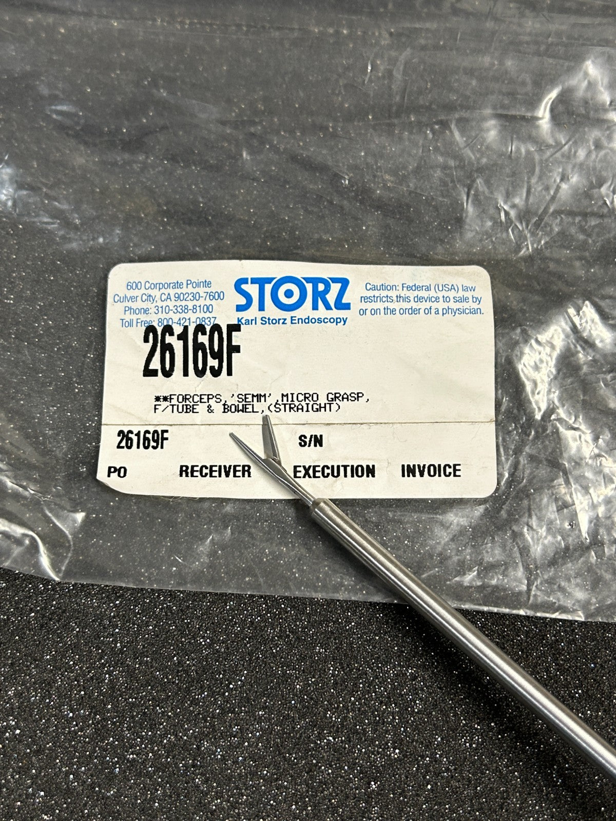 Karl Storz 26169F Laparoscopic Micro Bowel Grasping Forcep 5mm X 33cm