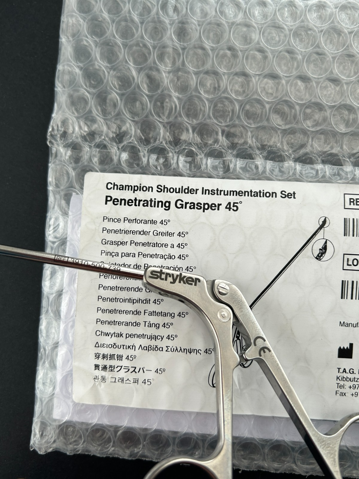 Stryker 3910-500-739 Penetrating Grasper 45º