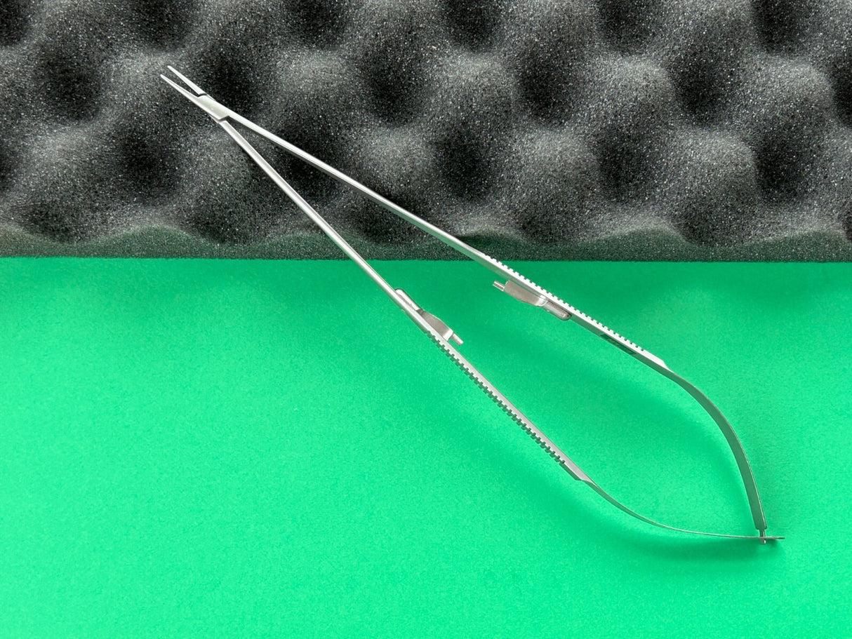 Scanlan Surgical 9-1/2" Jacobson Microsurgical Needle Holder, Diamond Dust, Lock