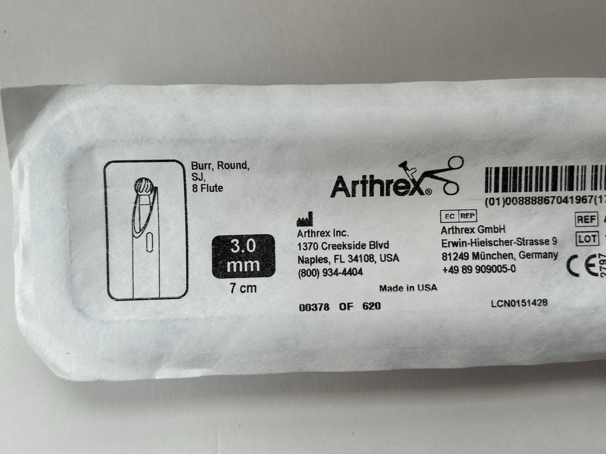 Arthrex Shaver Burr/Blade Round, SJ, 8 Flute, 3.0 mm IN DATE