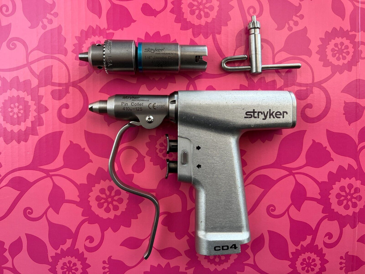 Stryker 4405 CD4 Cordless Driver 4405-000-000 with Pin Collet & Jacobs Drill