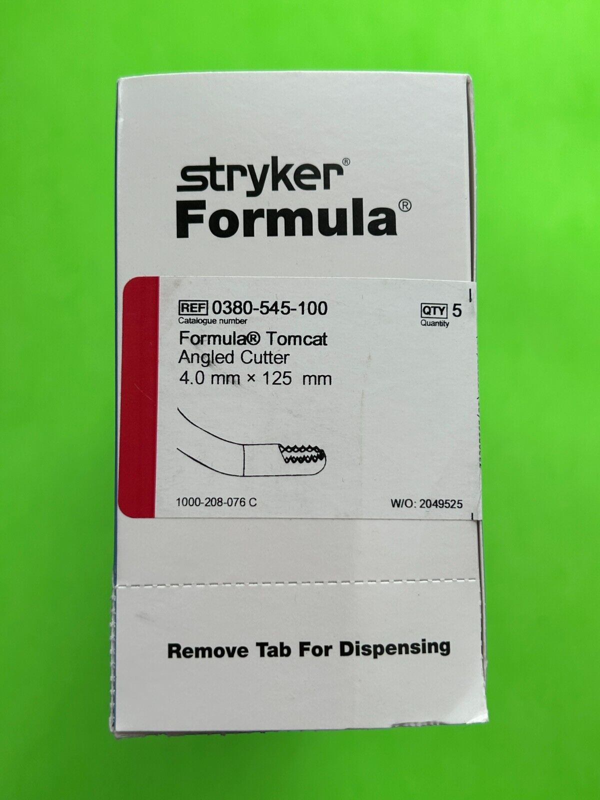 Stryker Formula Surgical Tomcat Angled Cutter 4.0mm x 125mm