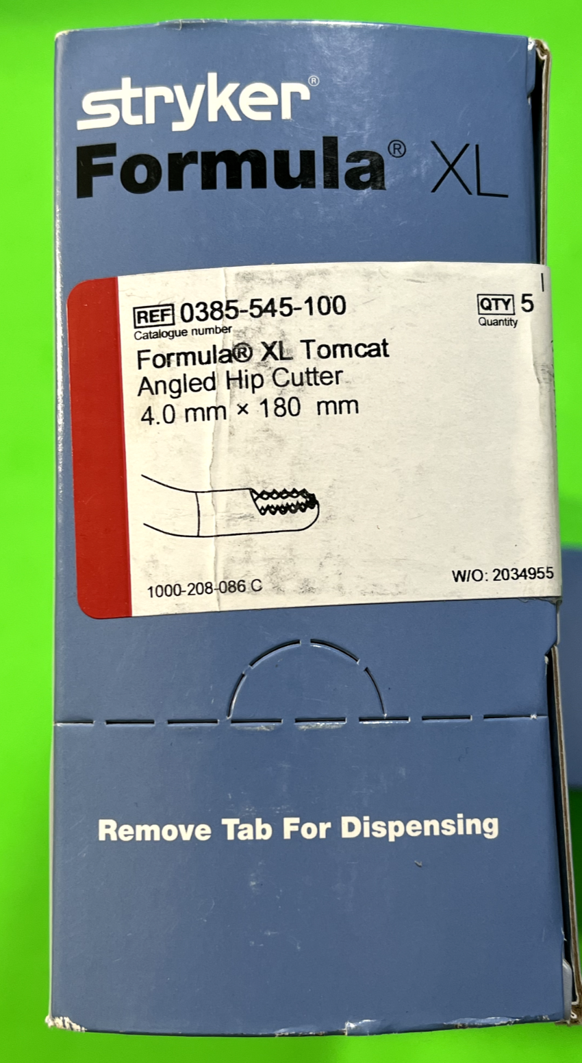 Box Of 5 Stryker Formula Surgical XL Tomcat Angled Hip Cutter 4.0mm x 180mm