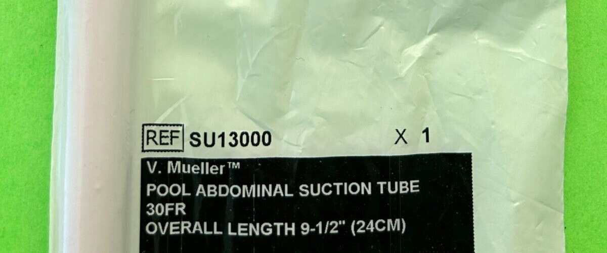 V.Mueller Surgical 9-1/2" Pool Abdominal Suction Tube 30FR