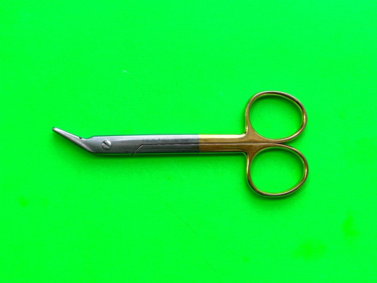 V.Mueller Surgical SU1988 Suture Wire-Cutting Scissors, Angled 12.5 cm