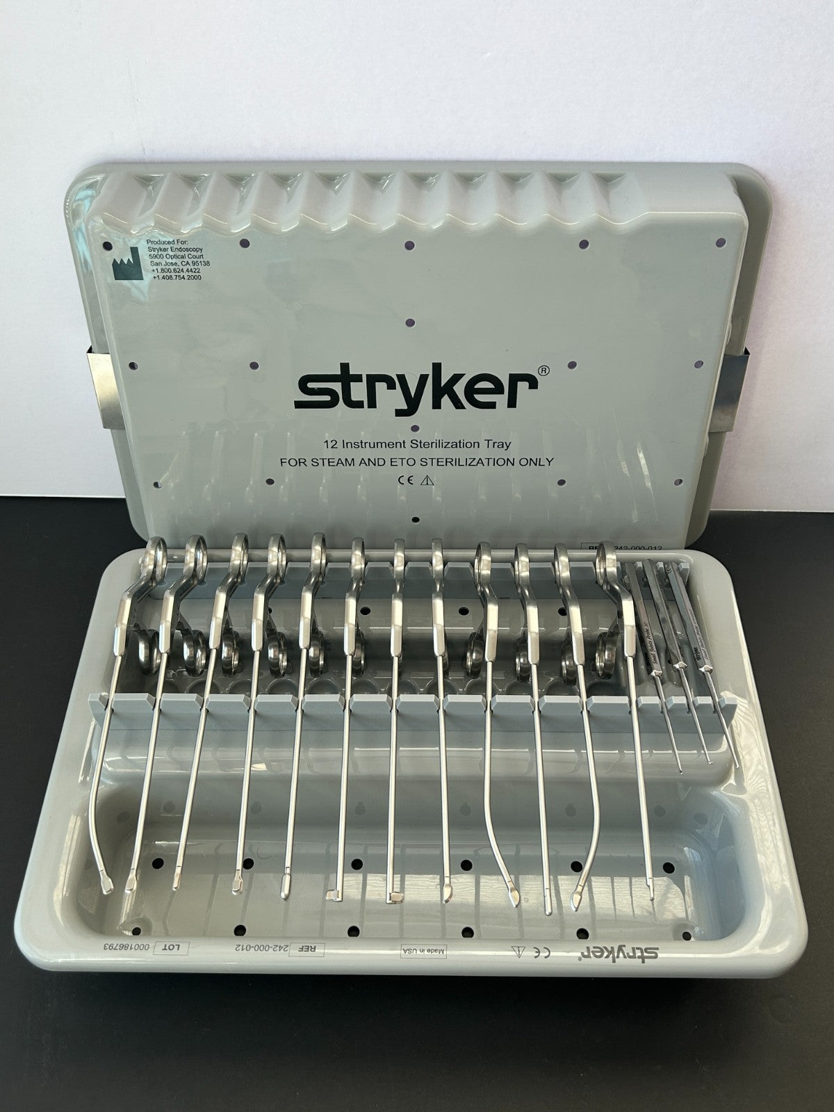 Stryker Conquest Set of 15 Arthroscopic Punches/Graspers/Probes With Tray *NEW*
