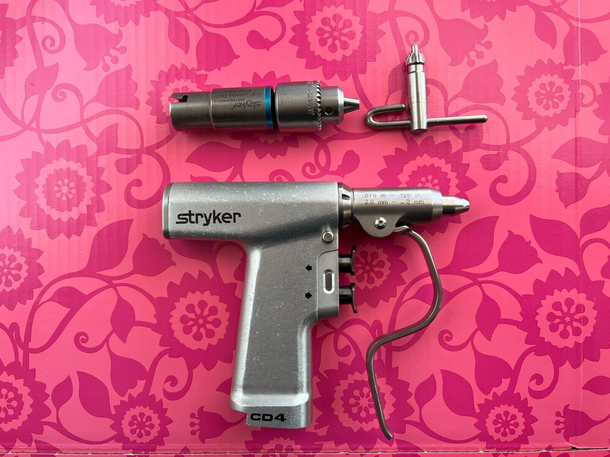 Stryker 4405 CD4 Cordless Driver 4405-000-000 with Pin Collet & Jacobs Drill
