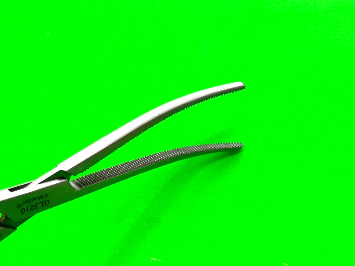 V.Mueller Surgical GL3210 Rochester-Pean Serrated Forceps, Curved 22cm