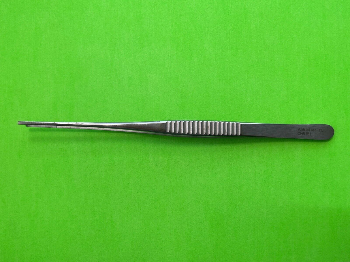 V.Mueller 1 x 2 Teeth Potts-Smith Tissue Forceps With Serrated Tips 8-1/4"