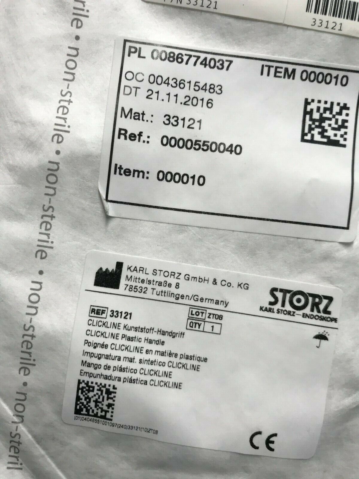 KARL STORZ 33121 Clickline Monopolar Handle - Black * NEW * Made in Germany