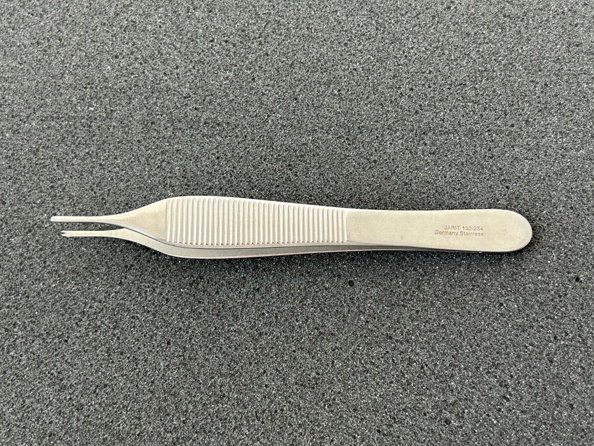 Jarit 130-234 Adson Tissue Forceps, 1 x 2 Teeth, 4-3/4"