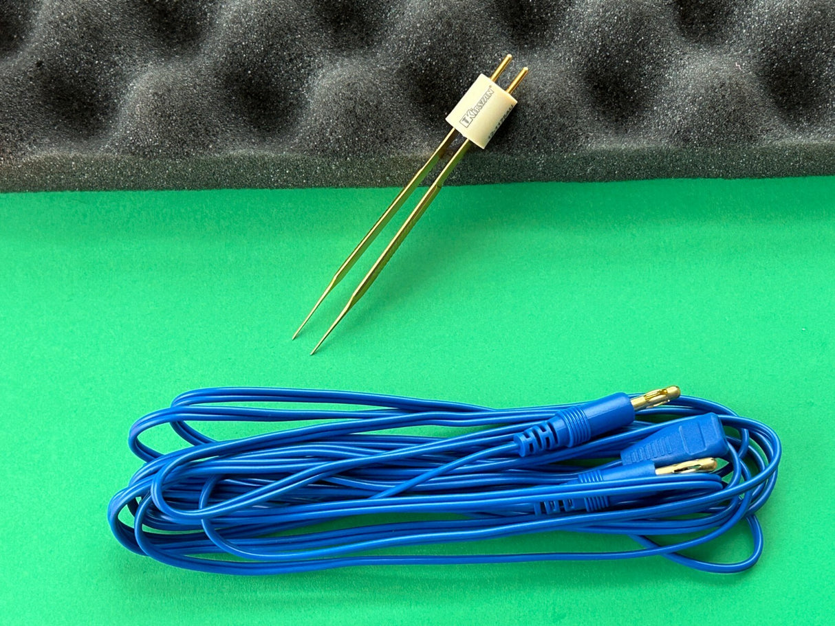 Kirwan Surgical Straight 3-1/2" Iris Bipolar Forceps 0.4mm, With FREE Cable
