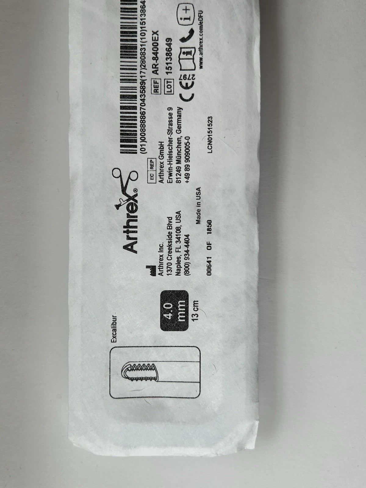 Arthrex Shaver Blades Excalibur, 4.0 mm x 13 cm IN DATE
