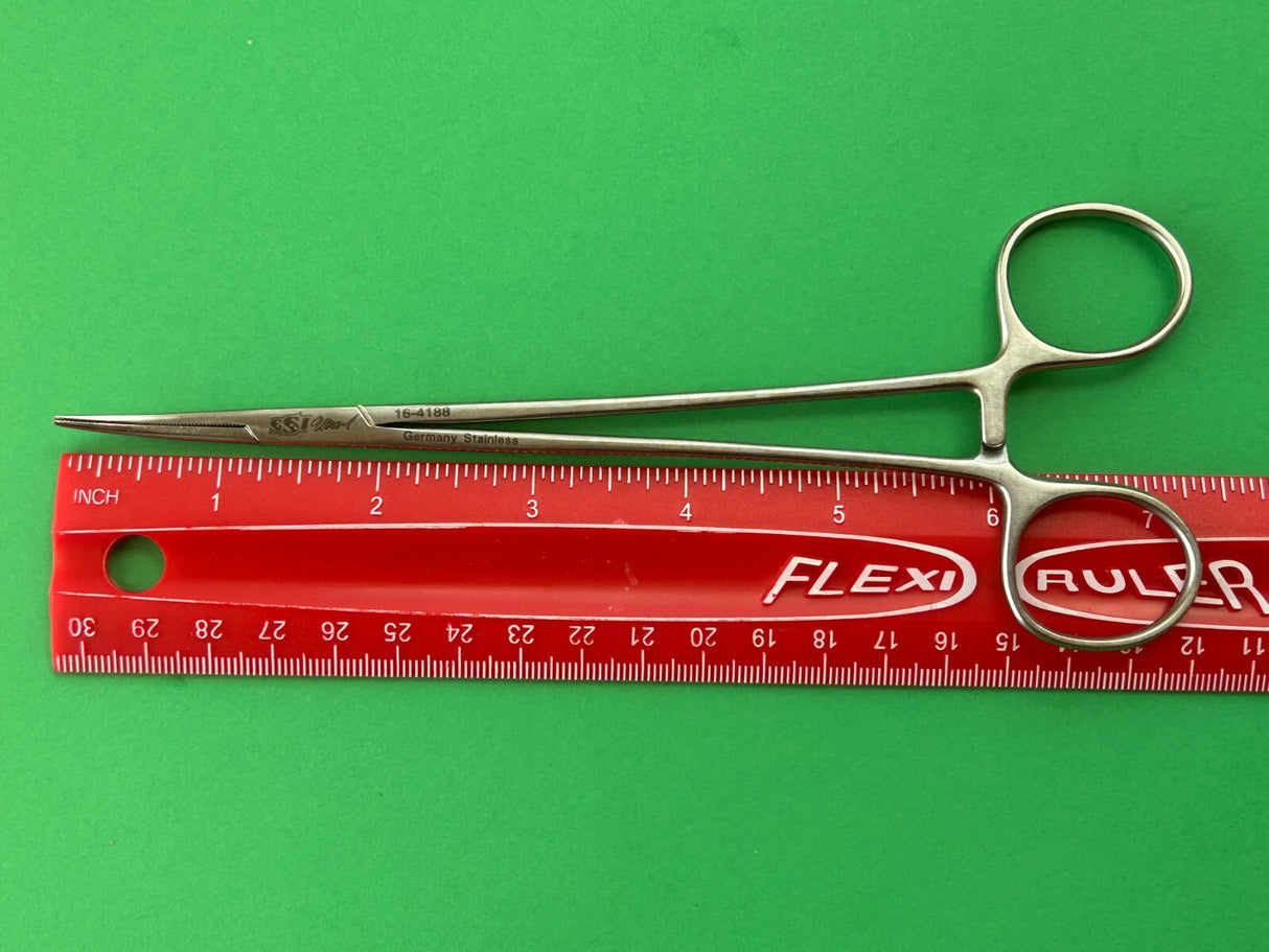 SSI Ultra 7" Micro Artery Forceps, Curved, Serrated