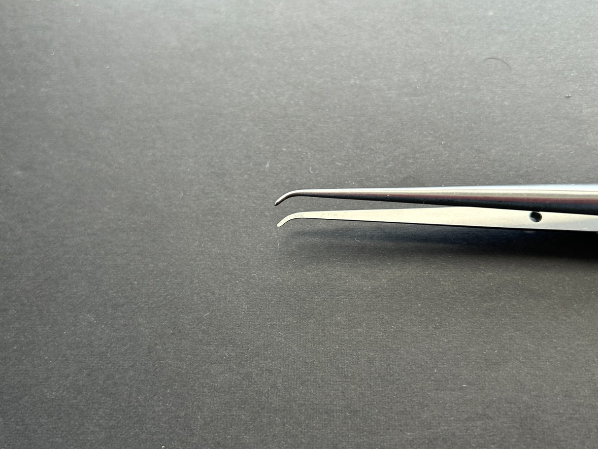 Symmetry 55-9083 Micro Tissue Forcep, Curved, Round Handle w/Platform, 7 1⁄8"