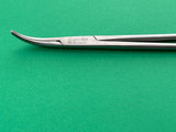 Aesculap Surgical Ligature Forceps, Curved, 10-1/4", Serrated