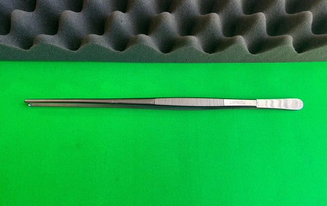 Codman 30-4157 Long Heavy Thumb Tissue Forceps, 1 x 2 teeth 12"