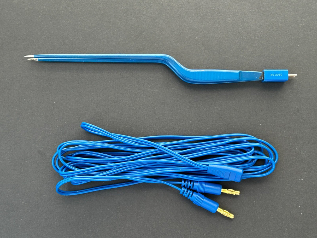 Codman 80-3060  Insulated Bayonet Bipolar Forceps, 0.7mm W/ Free Cable