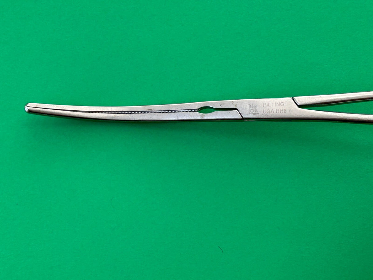 Pilling Surgical 10-3/8" Debakey Aneurysm Aorta Clamp, Curved Shaft