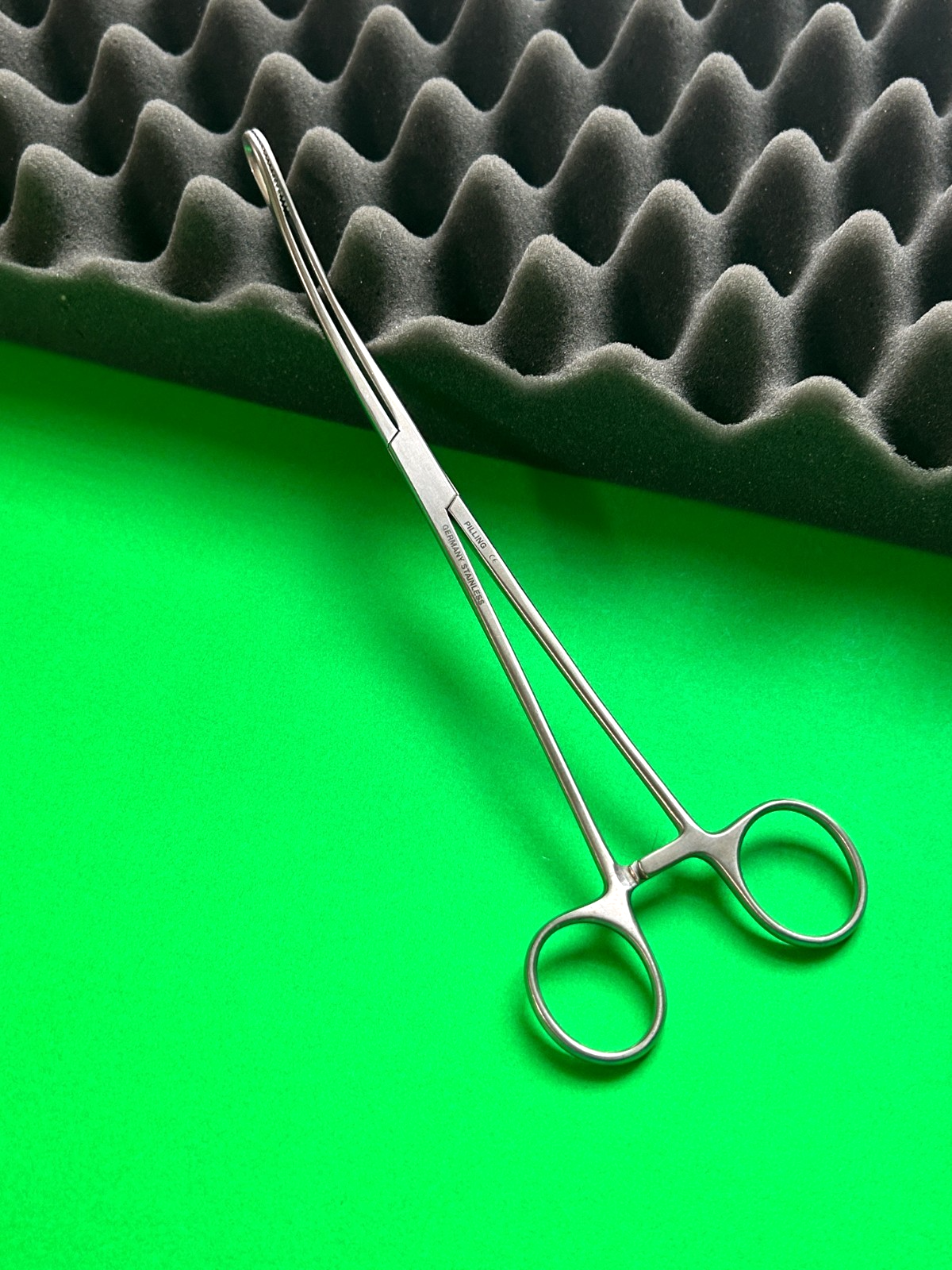 Pilling 12-1427 Foerster Sponge Curved Forceps 9-1/2"