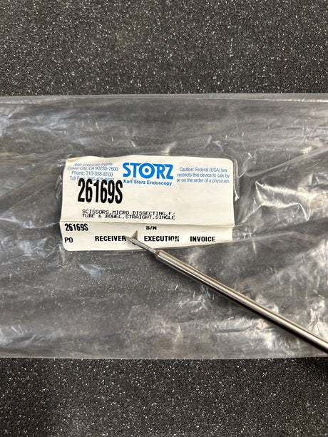 Karl Storz 26169S Single Action Micro Dissecting Scissors, 5.5mm x 33cm