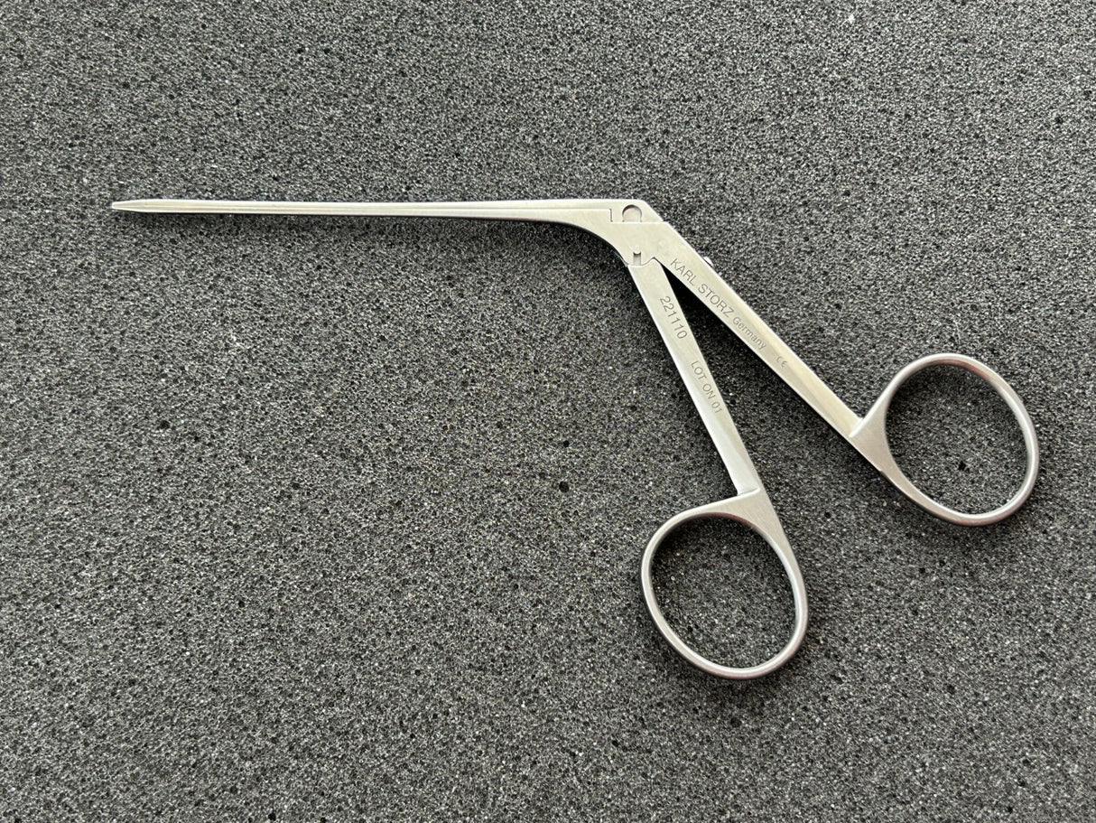 Karl Storz 221110 Ear Forceps, 1 x 4.5 mm, 8 cm, Smooth Jaw