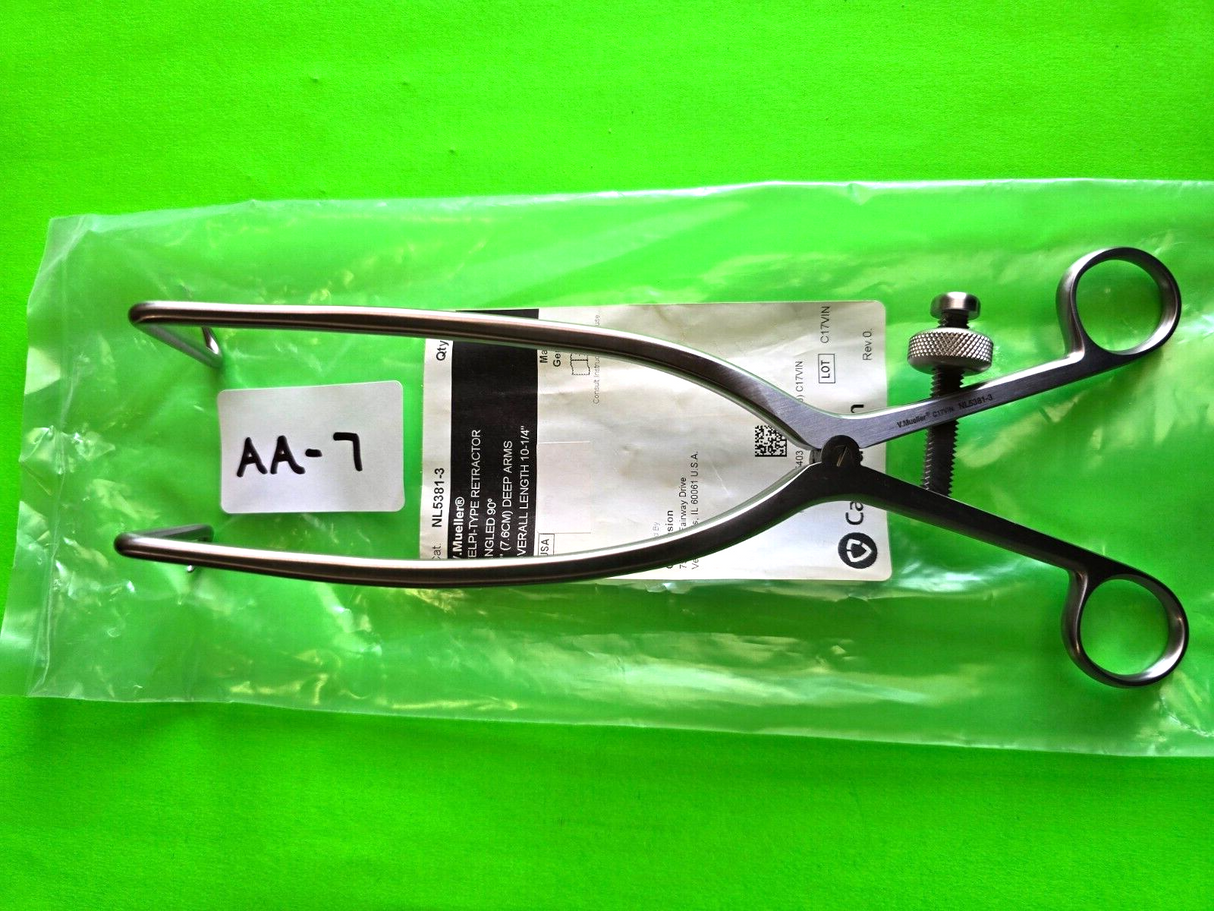 V. Mueller NL5381-3 Surgical Zelpi-Type Retractor 10.25" Length 3" Deep Arm