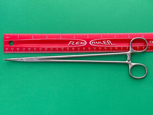 Aesculap Surgical Ligature Forceps, Curved, 10-1/4", Serrated