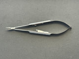 Pilling 424180 Barraquer Needle Holder, Delicate, Curved, w/ Lock, Smooth