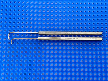 Karl STORZ Surgical Set of 2 Graefe Strabismus Hook E0592 & E0591