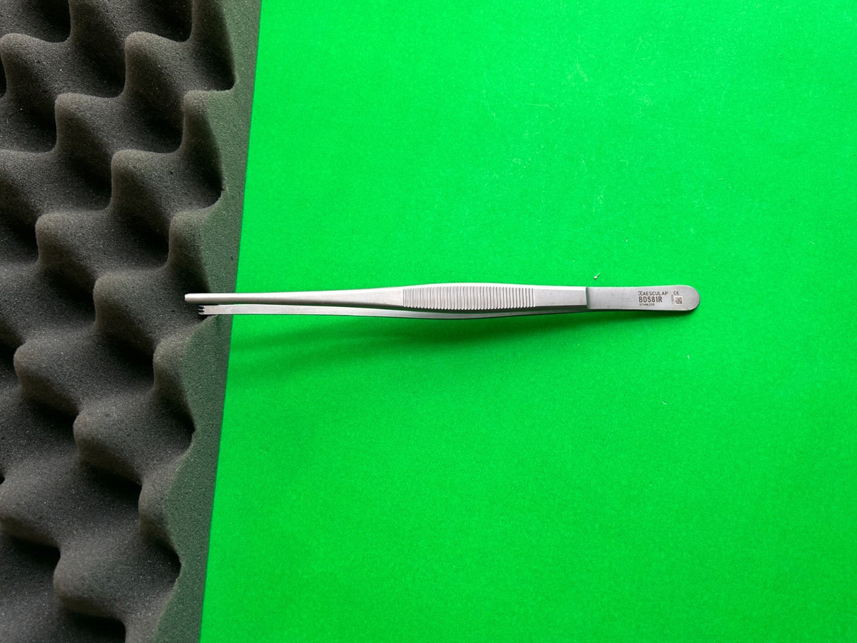 AESCULAP BD581R Dressing and Tissue Forceps, Straight, 2x3 Teeth, 7-7/8"