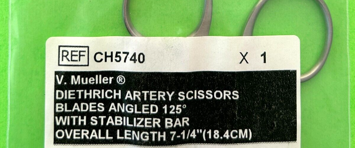 V.Mueller Surgical 7-1/4" Dietrich Artery Scissors, Angled 125°