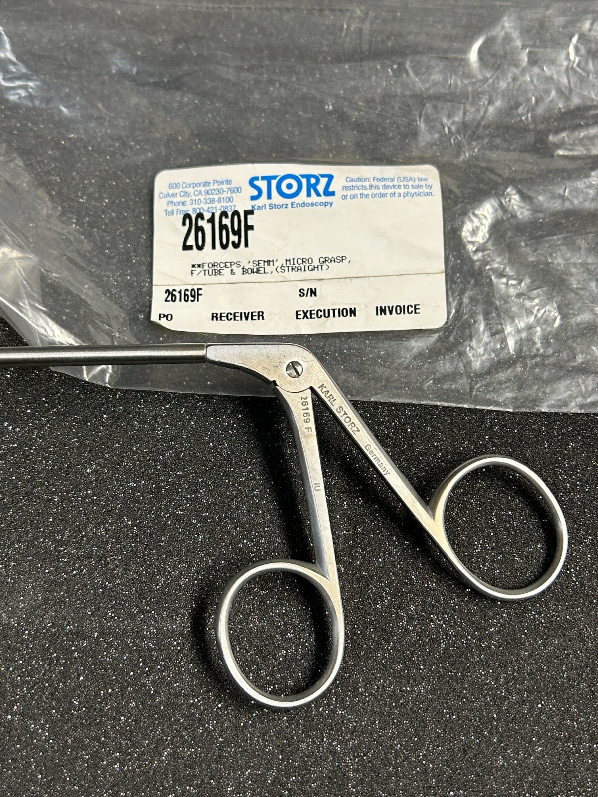 Karl Storz 26169F Laparoscopic Micro Bowel Grasping Forcep 5mm X 33cm