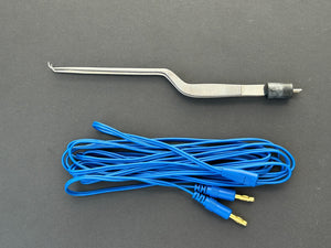 V.Mueller NL1873  Bayonet Angled Bipolar Forceps 0.5mm x 20cm W/ Free Cable